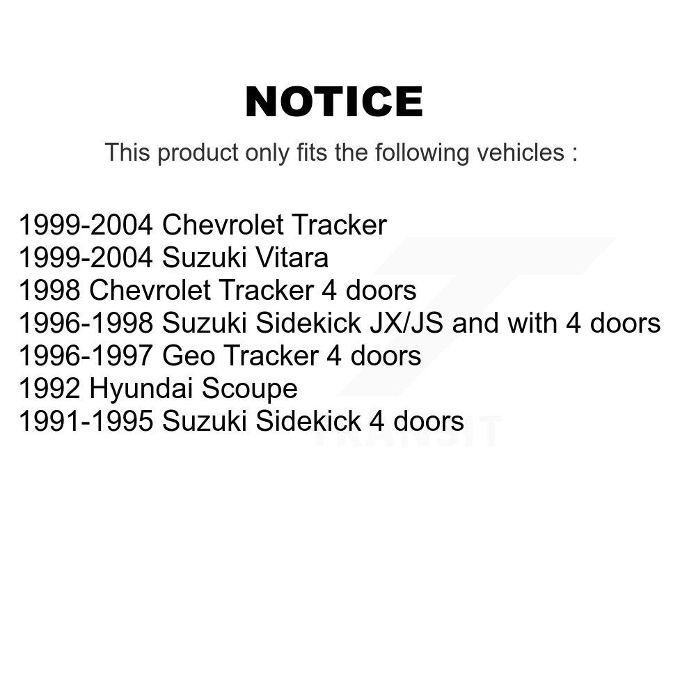 Plaquettes de frein à disque avant en céramique, pour Tracker Chevrolet Suzuki Sidekick Vitara Geo