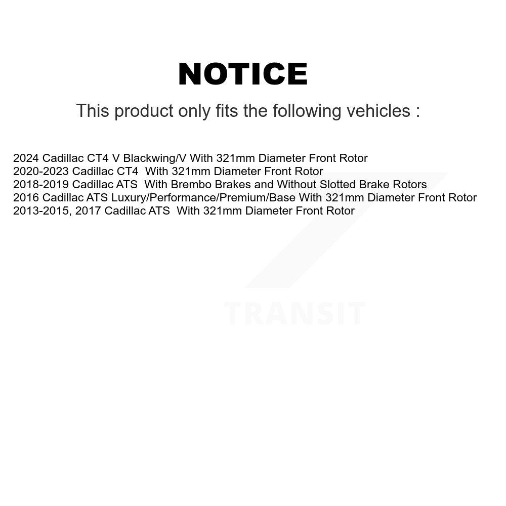 Rotor de frein à disque perforé perforé avant (1 pièce seulement) pour Cadillac ATS