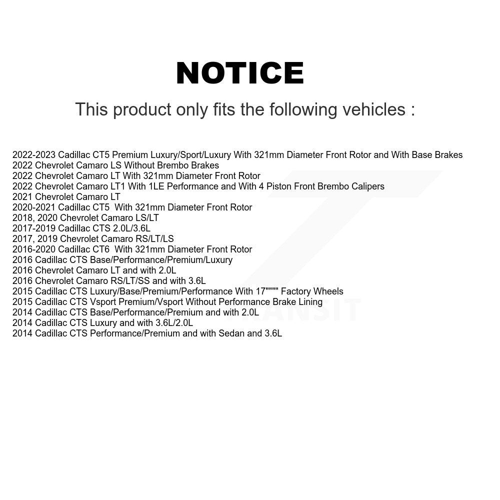 Rotor de frein à disque avant, pour Chevrolet Camaro Cadillac CT5 cds CT6 DS1-581913