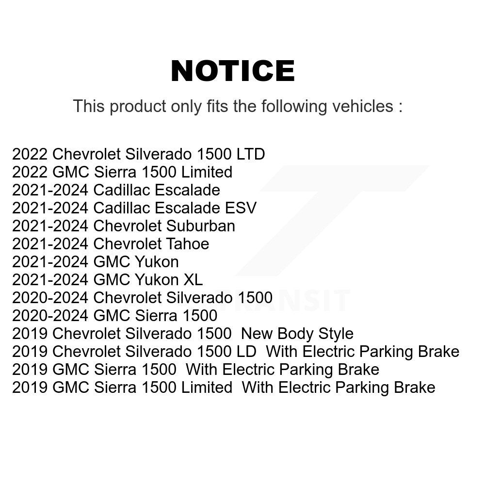 Rotor de frein à disque arrière, pour GMC Chevrolet Silverado 1500 Sierra Limited Yukon XL