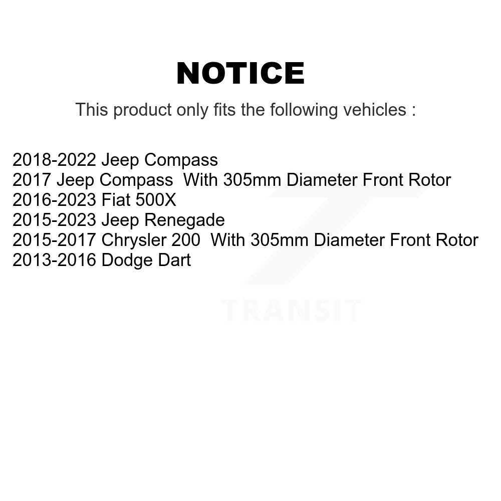 Rotor de frein à disque avant, pour Jeep Compass Chrysler 200 Dodge Dart Renegade Fiat