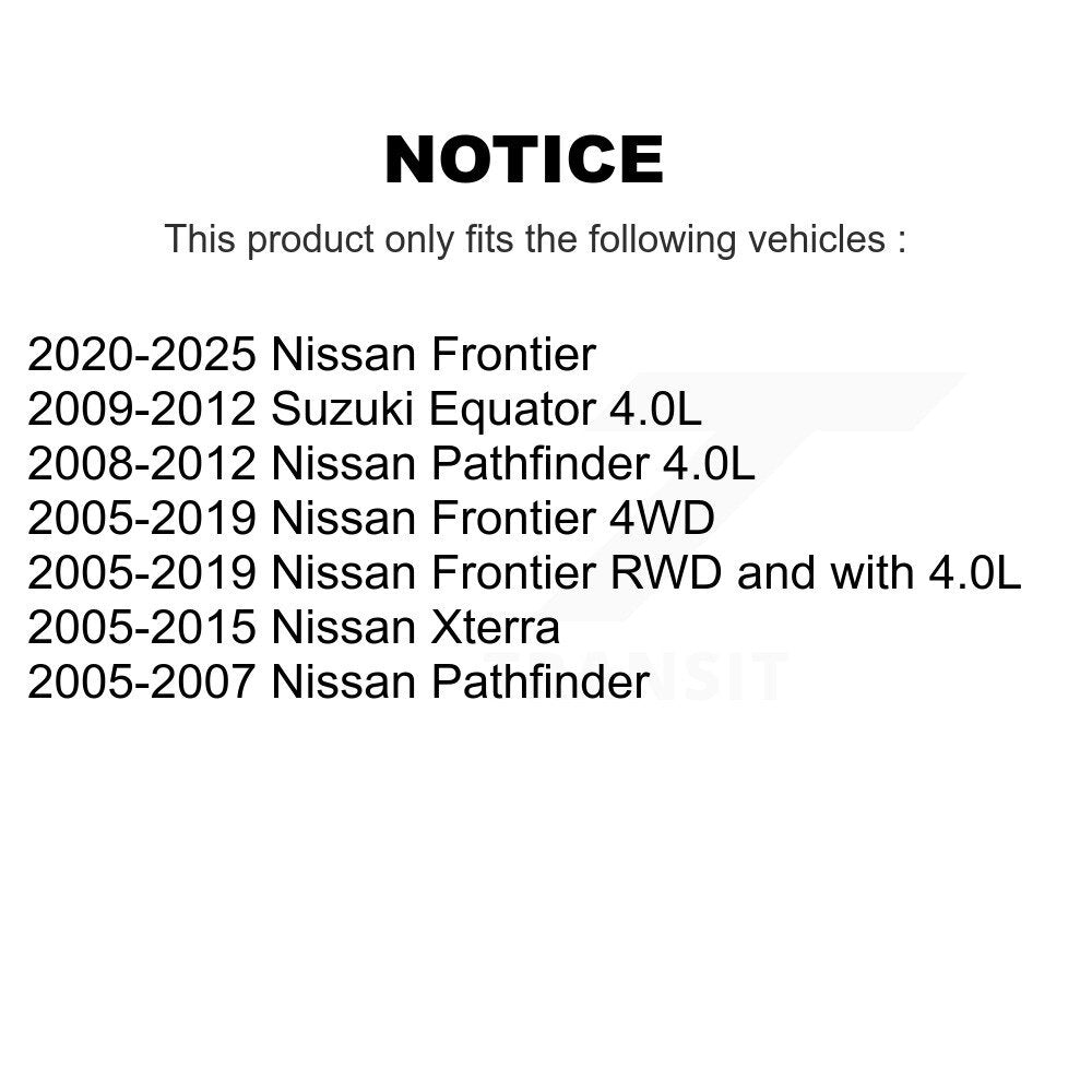 Rotor de frein à disque avant, pour Nissan Frontier Pathfinder Xterra Suzuki Equator