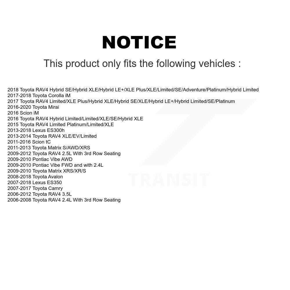 Rotor de frein à disque avant, pour Toyota RAV4 Camry Matrix Lexus ES350 Pontiac Vibe iM