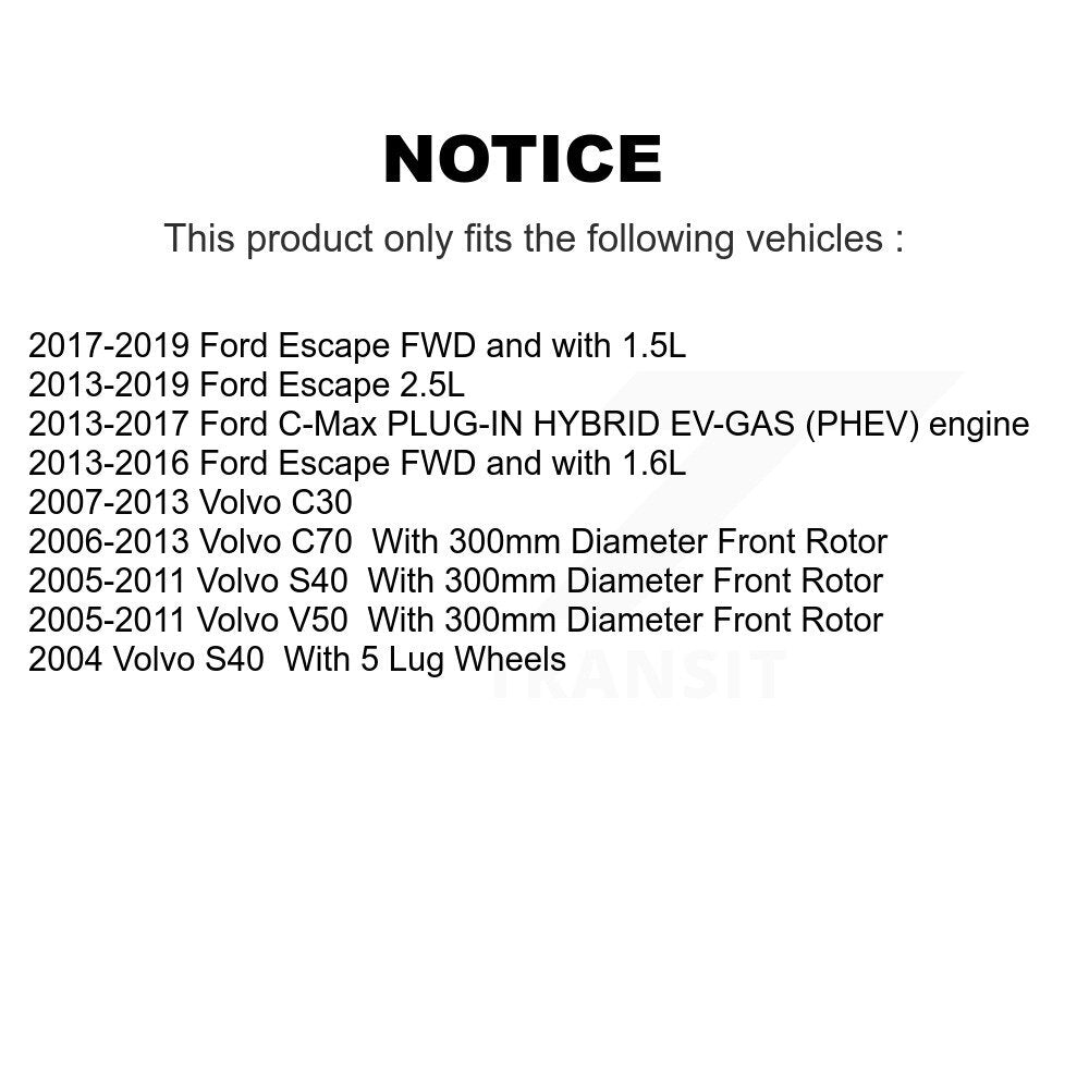 Rotor de frein à disque avant, pour Ford Escape Volvo c-max S40 C30 V50 C70 DS1-980601