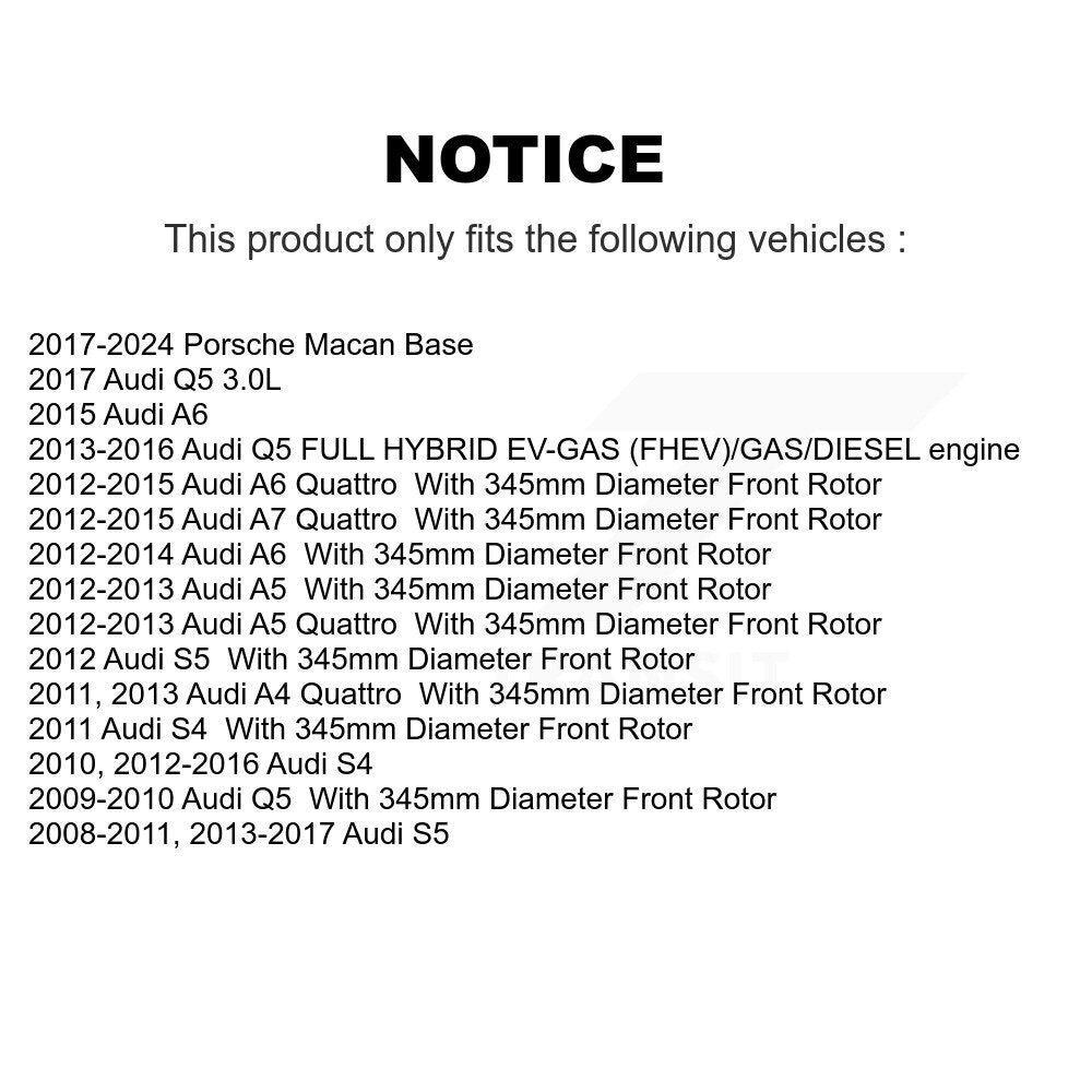 Rotor de frein à disque avant, pour Audi Q5 Porsche Macan A4 Quattro S4 S5 A6 A7 A5