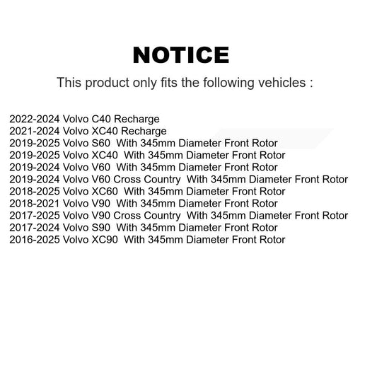 Rotor de frein à disque fendu percé à revêtement avant (1 pièce seulement) pour Volvo XC60 XC9