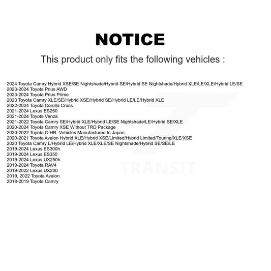 Rotor de frein à disque avant, pour Toyota RAV4 Camry Corolla Cross Lexus Venza C-HR