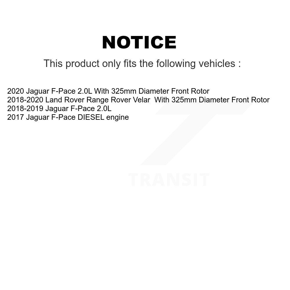 Rotor de frein à disque perforé perforé avant (1 pièce seulement) pour Jaguar F-Pace