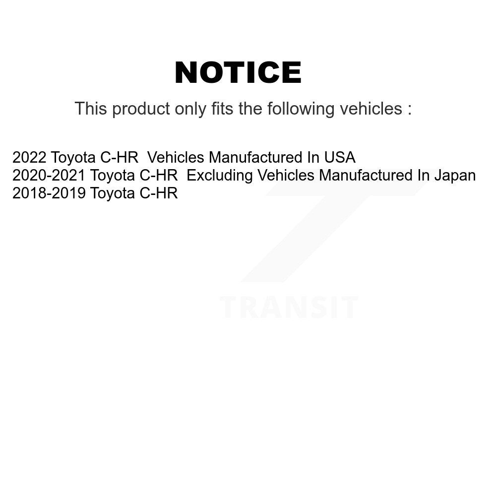 Rotor de frein à disque percé perforé avant (1 pièce seulement) pour Toyota C-HR