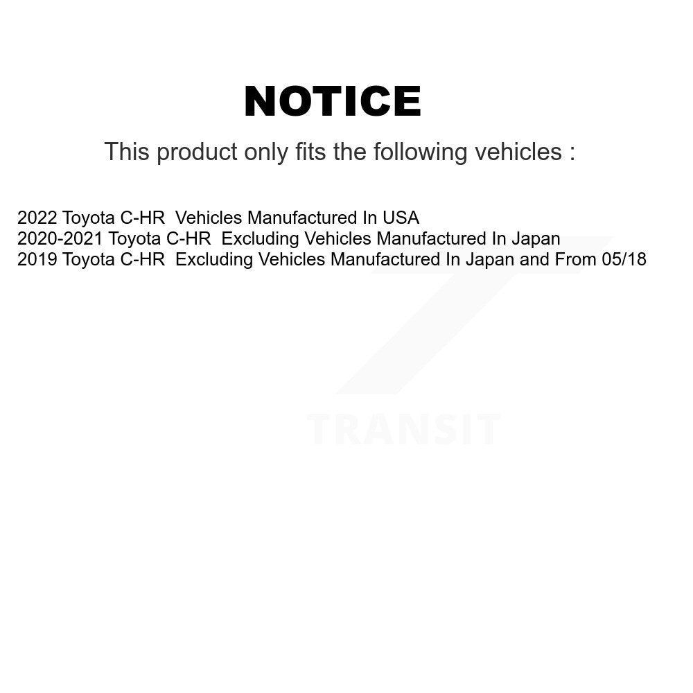 Rotor de frein à disque percé à fente (1 pièce seulement) pour Toyota C-HR