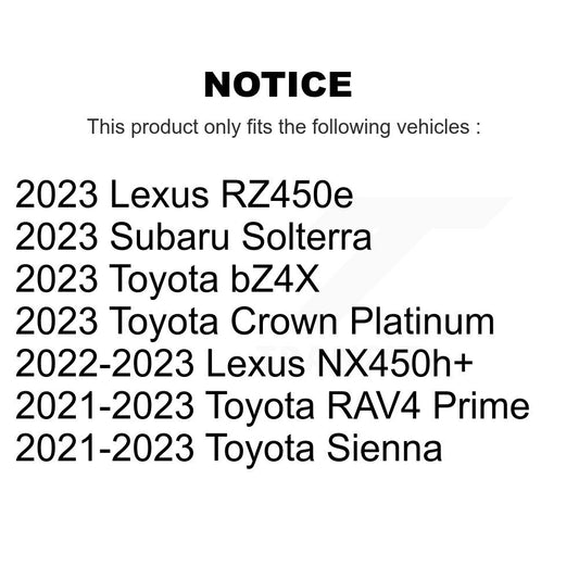 Rotor de frein à disque avant, pour Toyota Sienna RAV4 Prime bZ4X Subaru Solterra Lexus