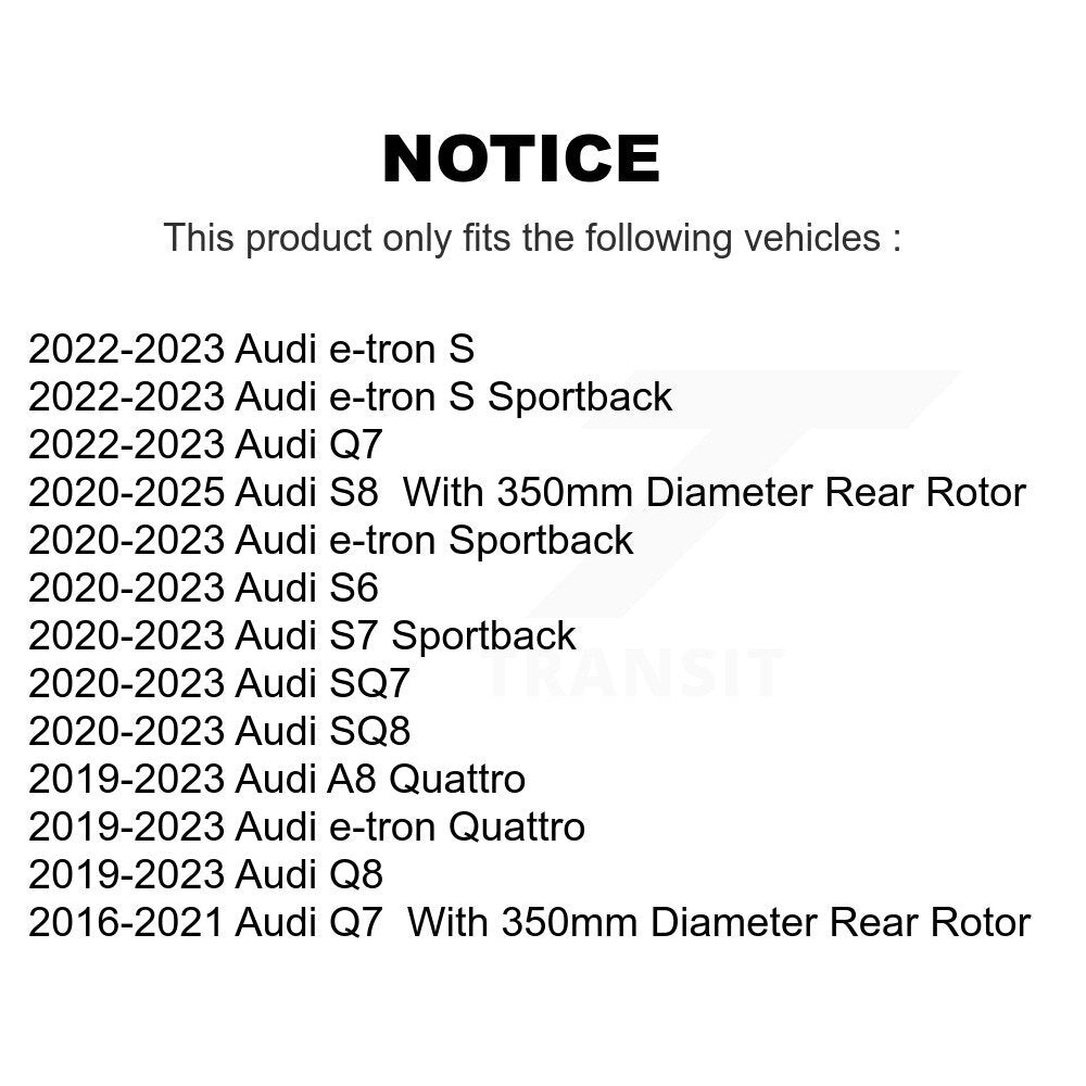 Rotor de frein à disque percé à fente (1 pièce seulement) pour Audi Q7 Q8 SQ8 S