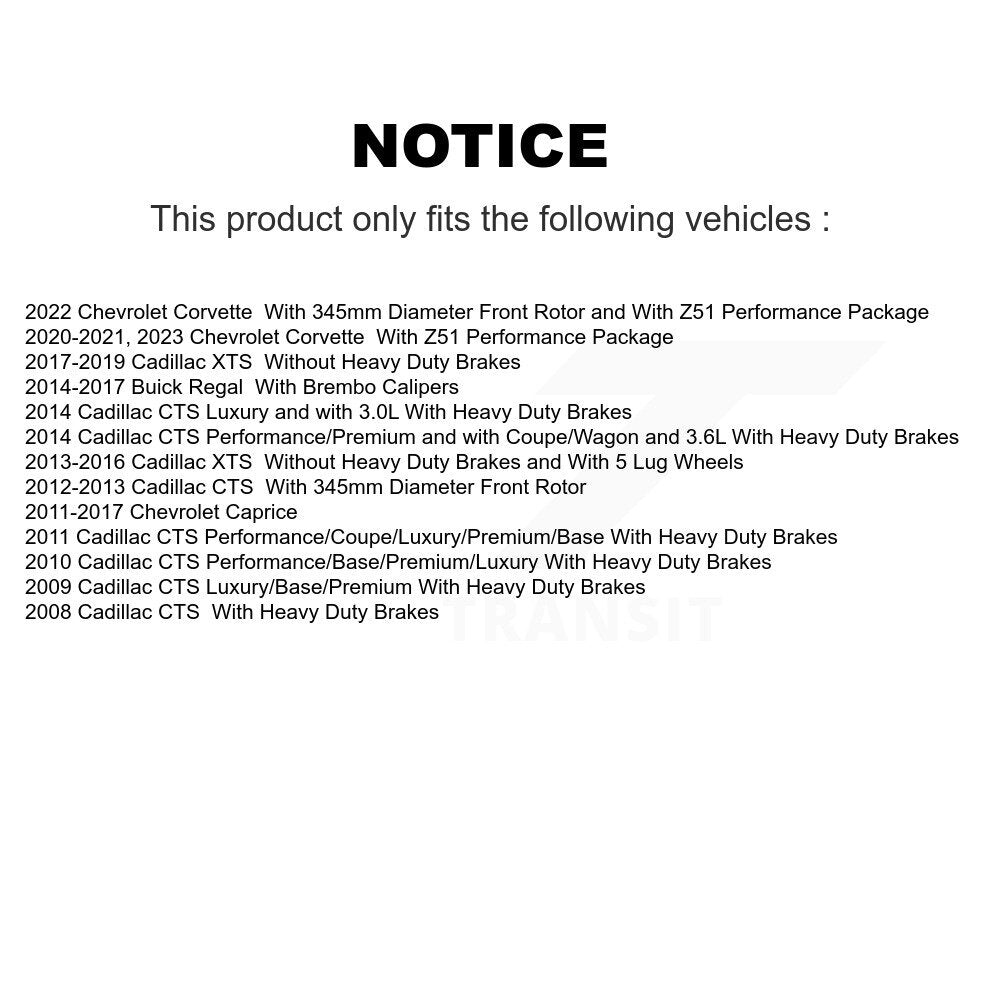 Rotor de frein à disque avant, pour Cadillac cds Chevrolet Corvette XTS Buick Regal