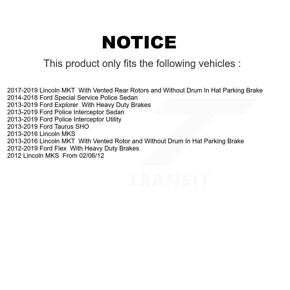 Rotor de frein à disque arrière pour Ford Explorer Flex Taurus, utilitaire d'intercepteur de Police