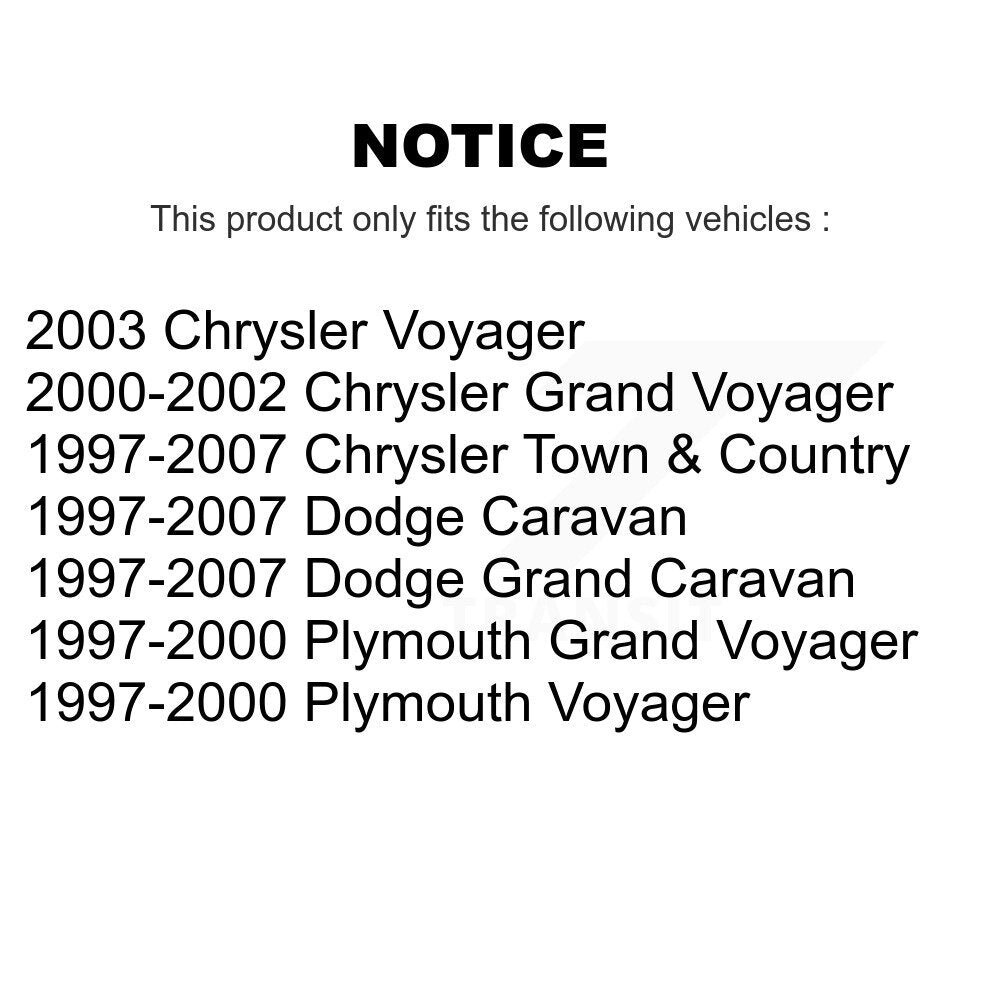 Rotor de frein à disque arrière pour Dodge Grand Caravan Chrysler Town & Country Plymouth