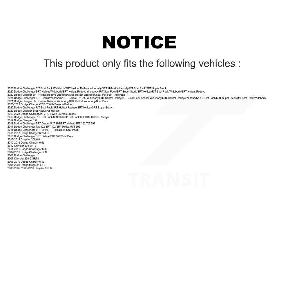 Rotor de frein à disque arrière, pour Dodge Charger Chrysler 300 Challenger Magnum