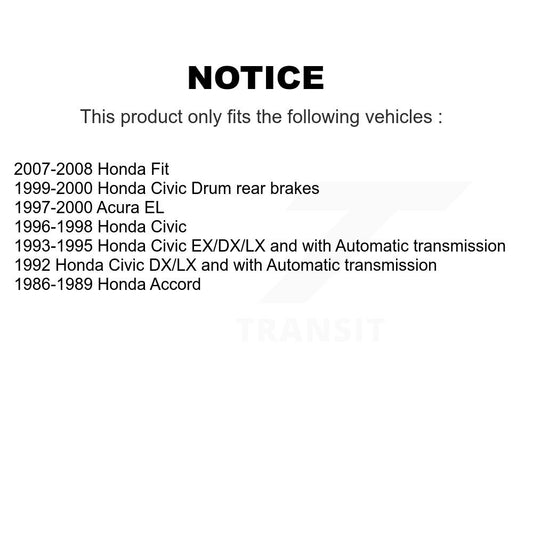 Tambour de frein à revêtement arrière pour Honda Fit Civic Acura EL Accord GCR-9311