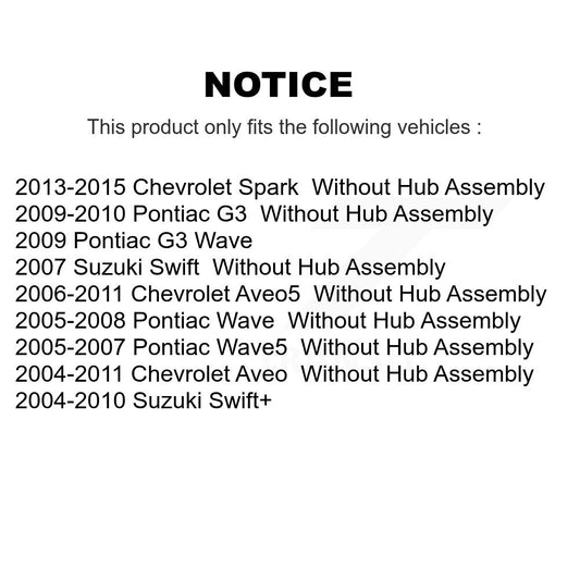 Tambour de frein à revêtement arrière, pour Chevrolet Aveo Pontiac Aveo5 Wave Spark G3 Suzuki