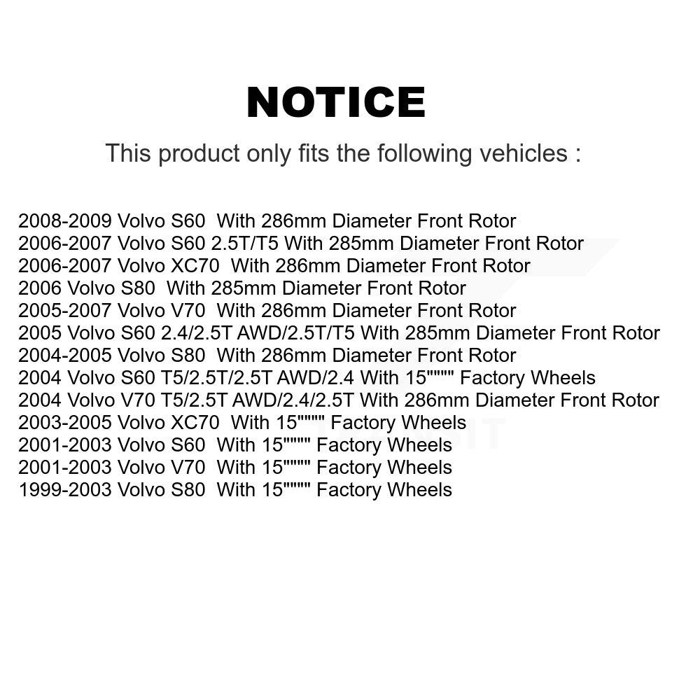 Rotor de frein à disque avant, pour Volvo S60 XC70 V70 S80 GCR-980046