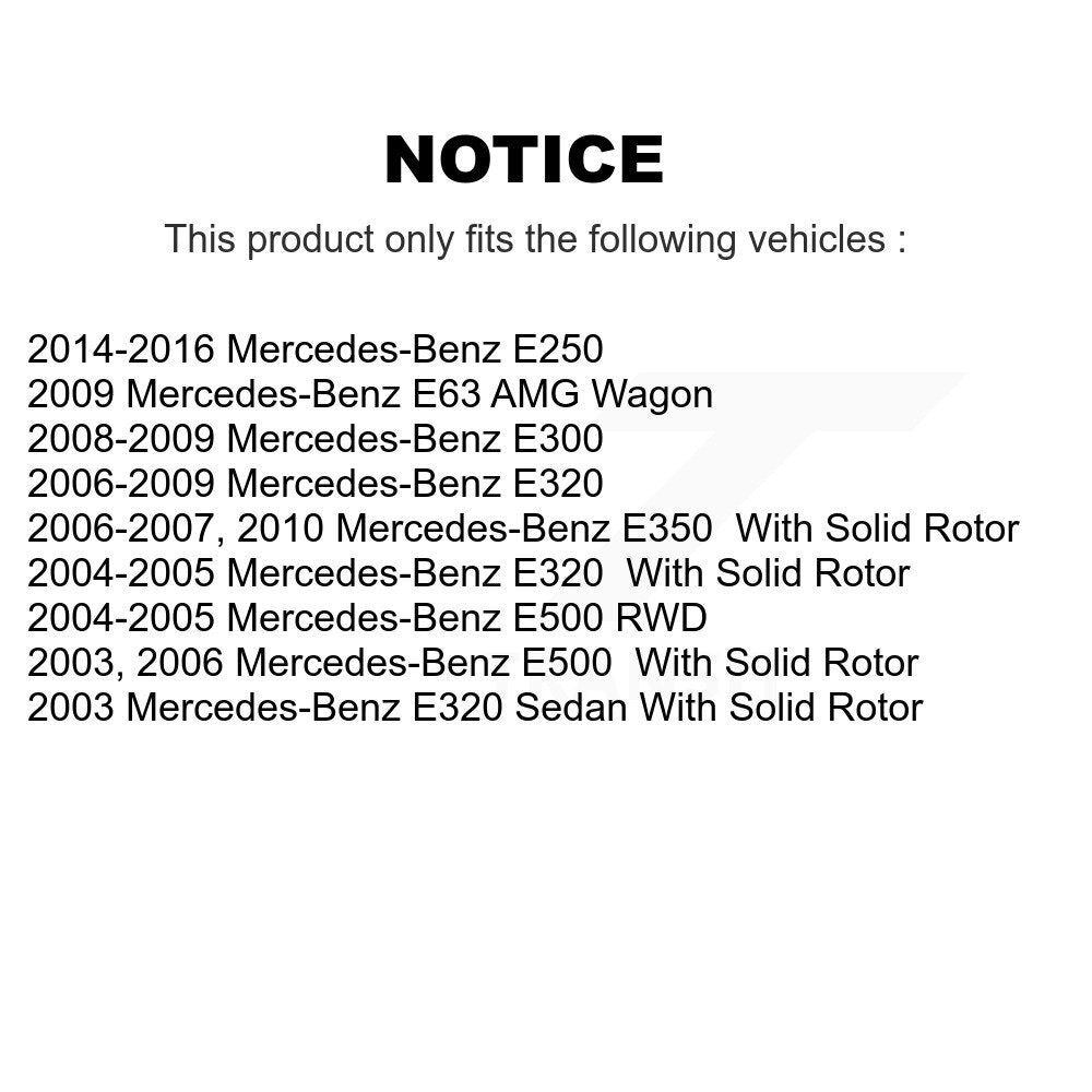 Rotor de frein à disque enrobé arrière (1 pièce seulement) pour Mercedes-Benz E350 E320 E250 E63