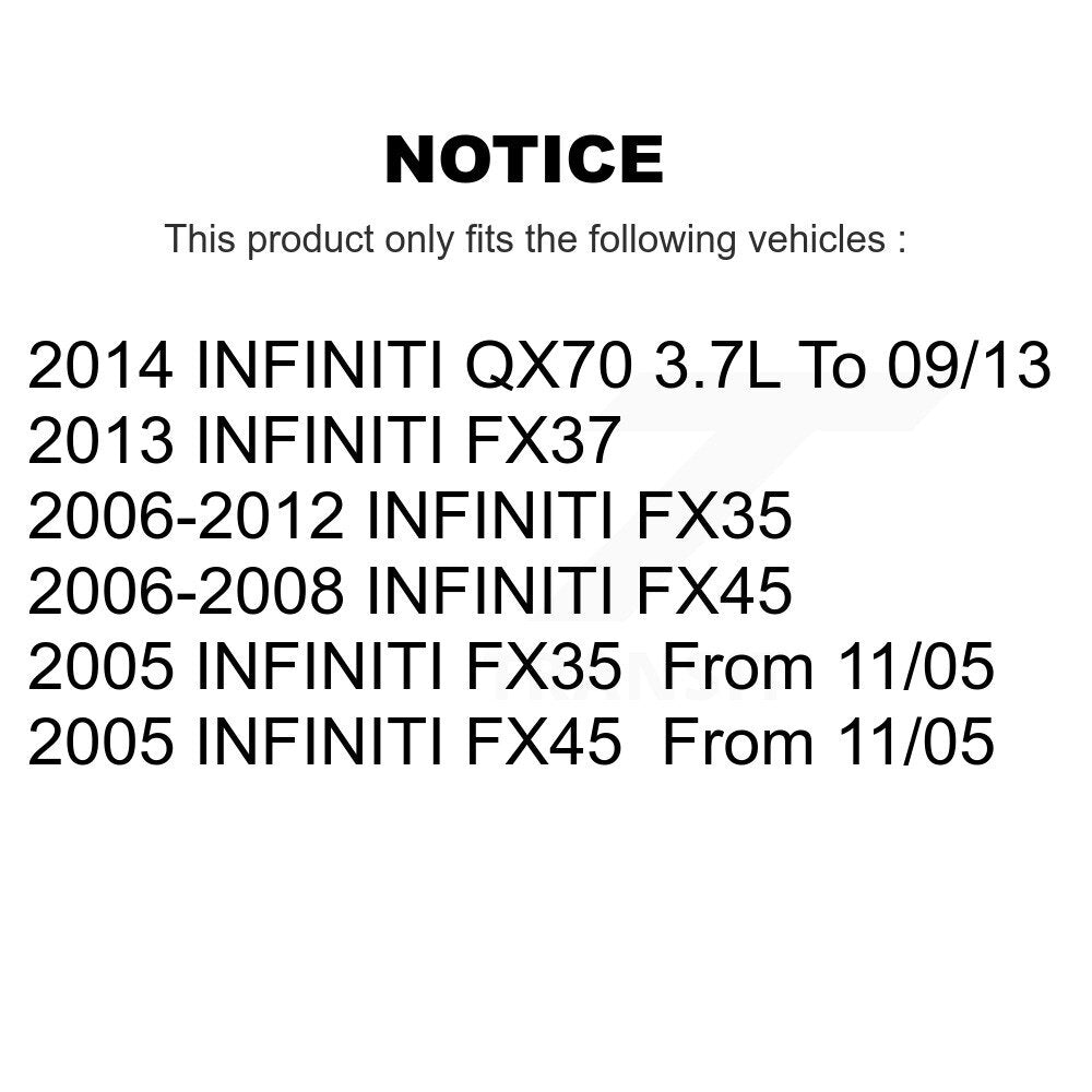 Rotor de frein à disque avant pour INFINITI FX35 FX45 FX37 QX70 GCR-980574