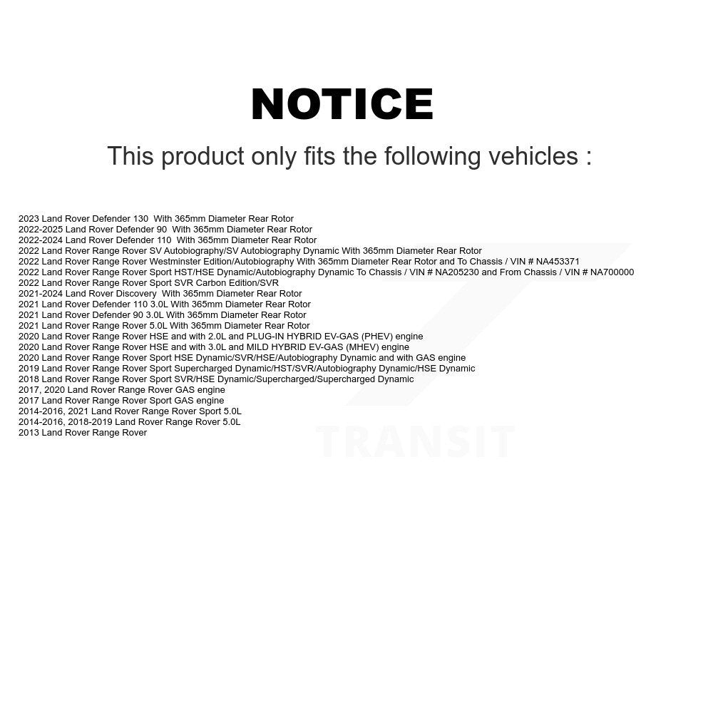 Rotor de frein à disque arrière, pour Land Rover Range Sport Defender 110 Discovery 130 90