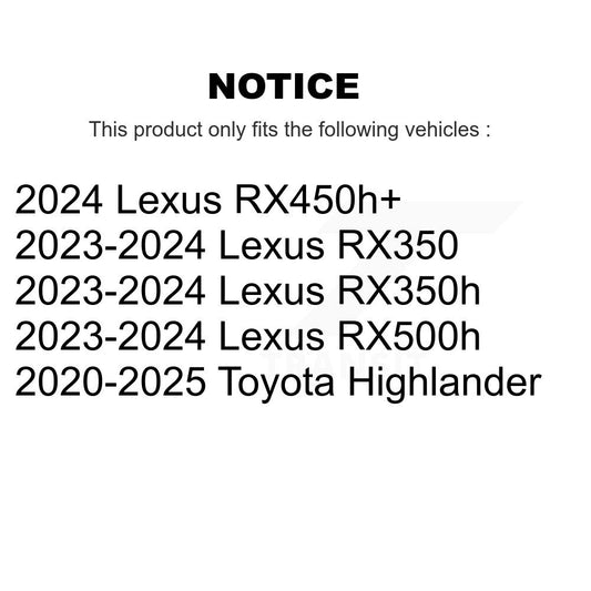 Rotor de frein à disque arrière, pour Toyota Highlander Lexus RX350 RX350h RX500h GCR-98270