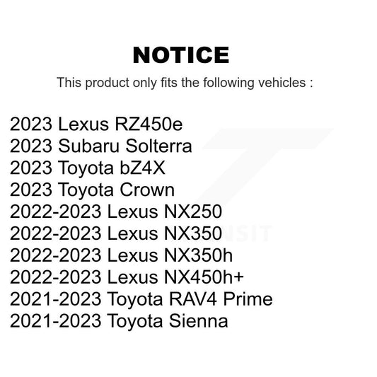 Rotor de frein à disque arrière, pour Toyota Sienna Lexus RAV4 Prime NX350h bZ4X NX350 NX25