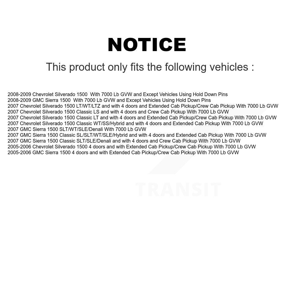 Paire de cylindres de roue de frein à tambour arrière, pour Chevrolet GMC Silverado 1500 Sierra