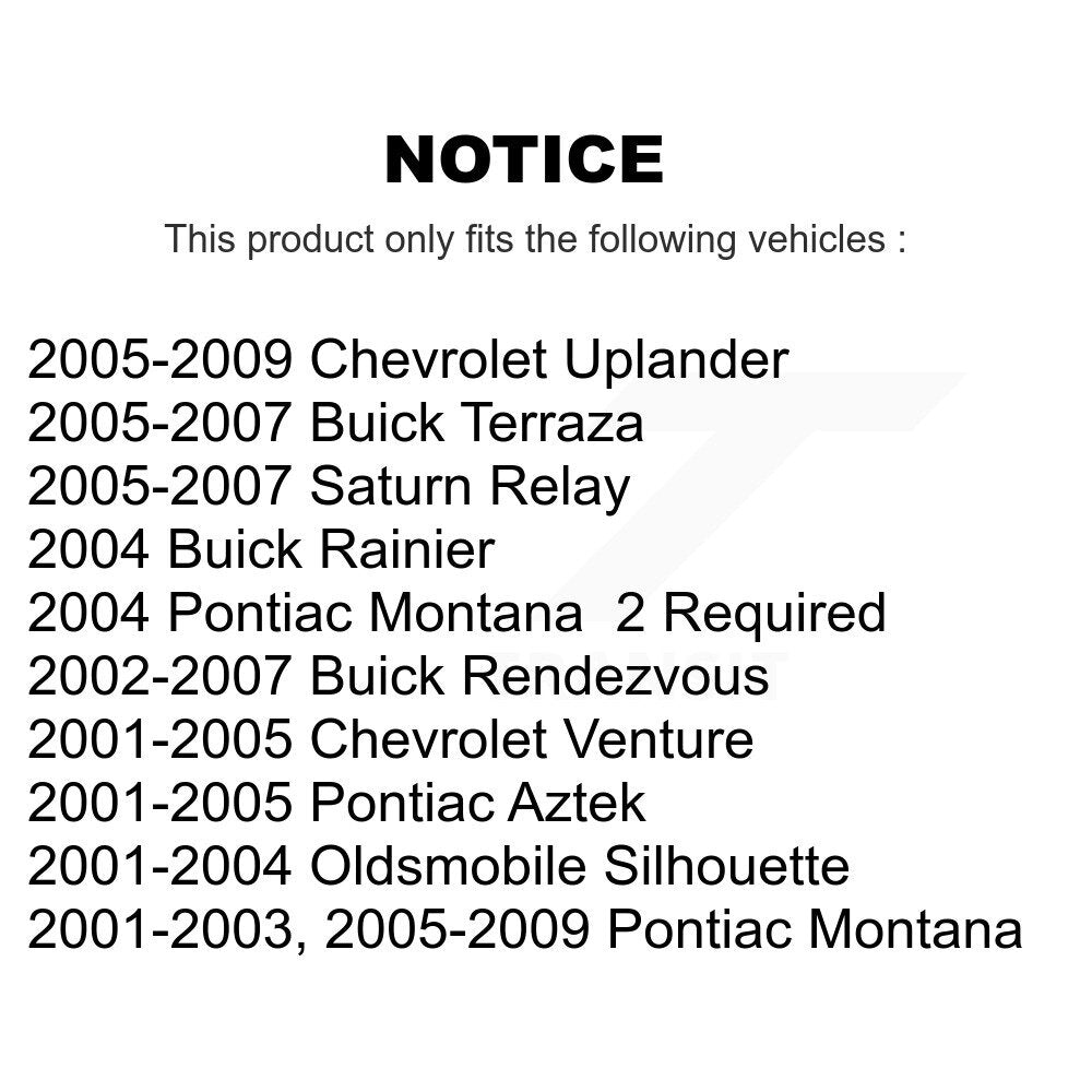 Filtre à air d'habitacle (paquet de 10) pour Pontiac Montana Chevrolet Uplander Buick Venture