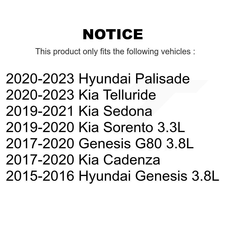 Filtre à huile à cartouche moteur (paquet de 2) pour Kia Hyundai palissade Sorento Telluride