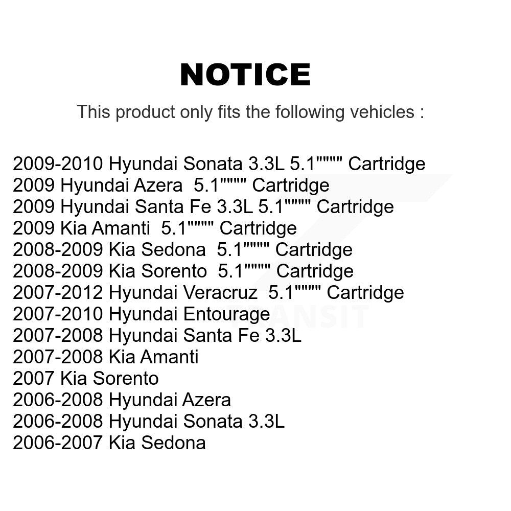 Filtre à huile à cartouche moteur (paquet de 2) pour Hyundai Santa Fe Sonata Kia Veracruz