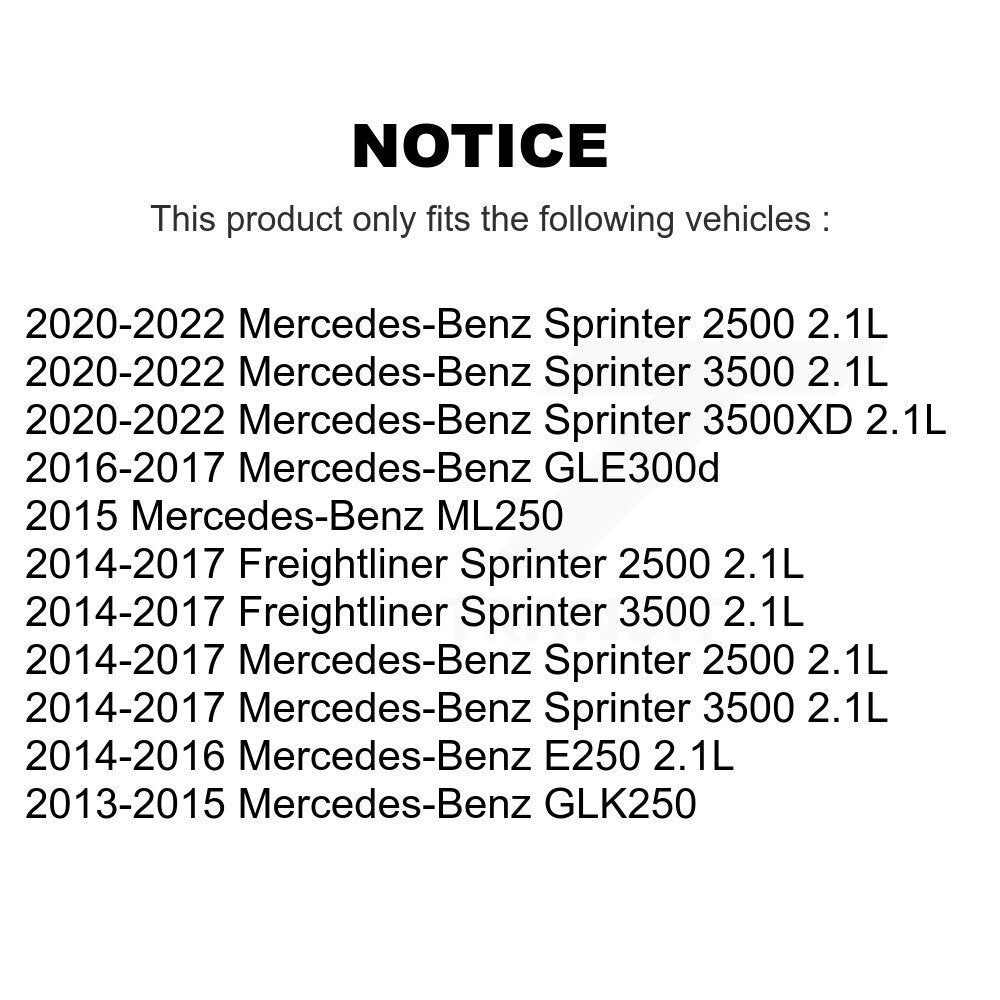 Filtre à huile à cartouche moteur (paquet de 6) pour Mercedes-Benz Sprinter 2500 GLK250 350