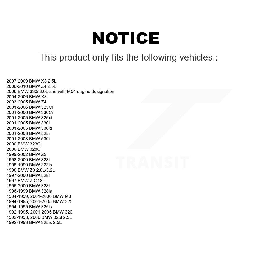 Filtre à air moteur (paquet de 4) pour BMW X3 Z4 325i Z3 330Ci 325Ci M3 330i 328i 320i
