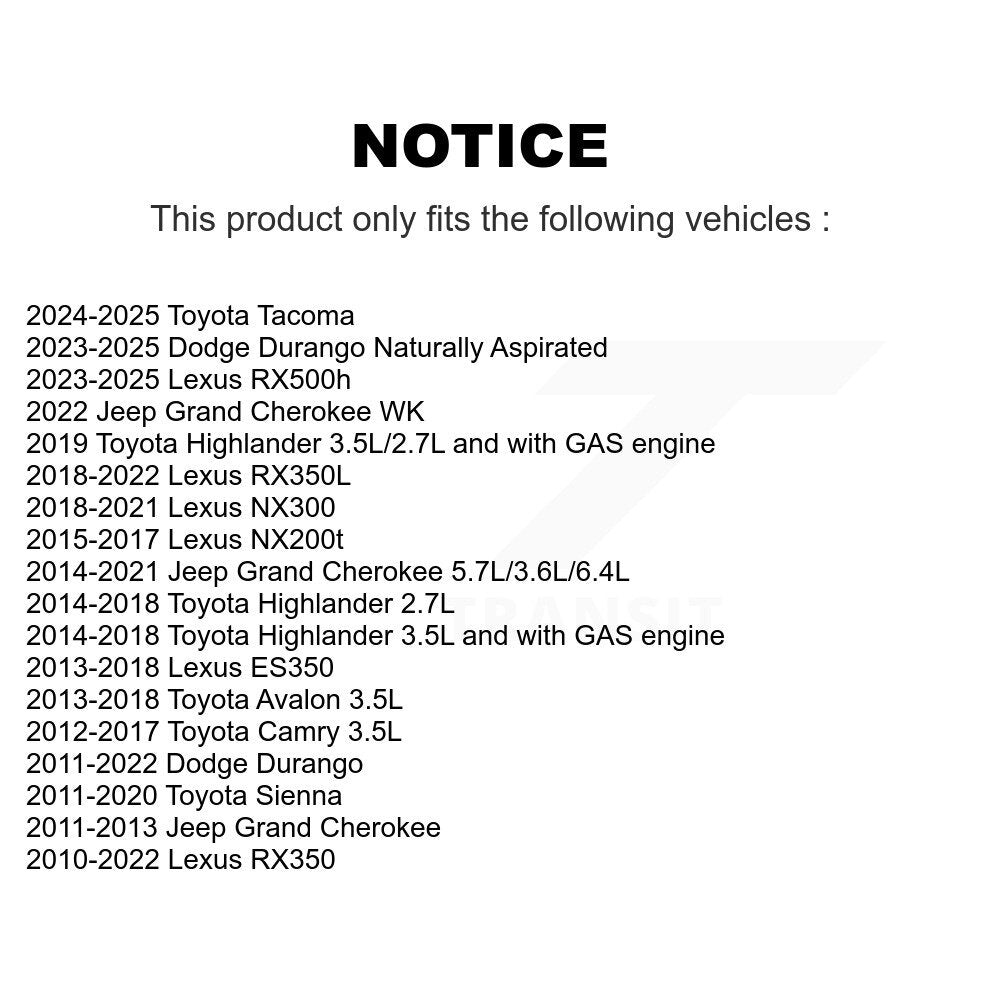 Filtre à air moteur (paquet de 10) pour Toyota Lexus Jeep Grand Cherokee Sienna RX350 W