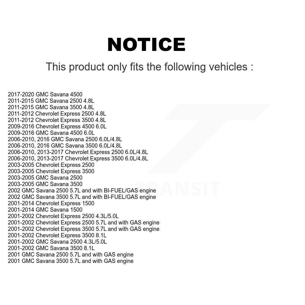 Filtre à Air moteur (paquet de 10) pour Chevrolet GMC Express 2500 3500 Savana 1500 450
