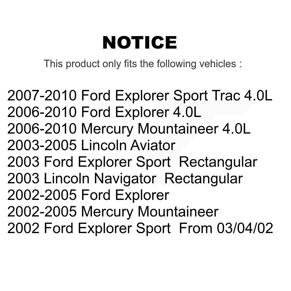 Filtre à air moteur (paquet de 6) pour Ford Explorer Sport Trac Lincoln Aviator Mercury