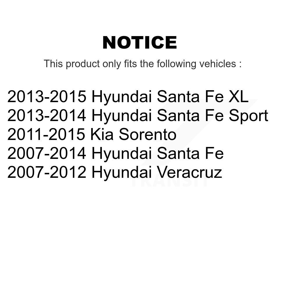 Paire d'assemblage de moyeu de roulement de roue avant, pour Hyundai Santa Fe Kia Sorento Sport XL