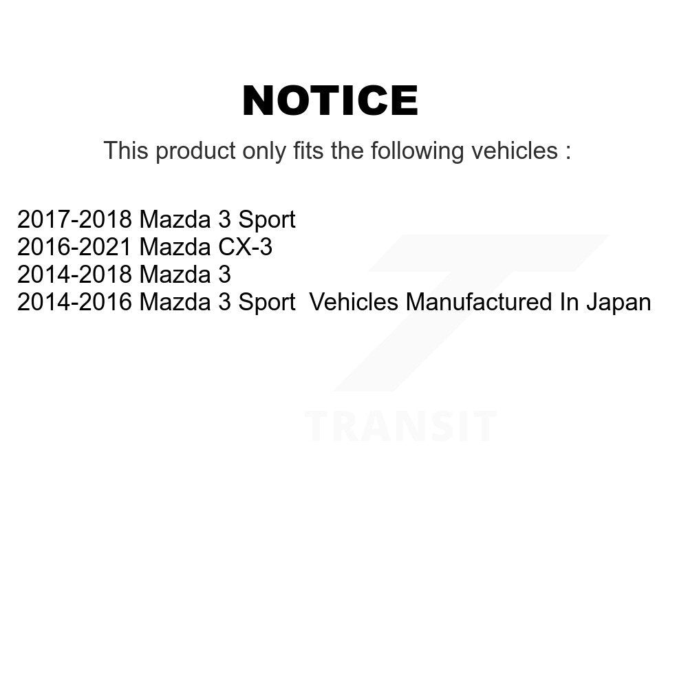 Paire d'assemblage de roulement de roue avant et de moyeu pour Mazda 3 CX-3 Sport K70-100367
