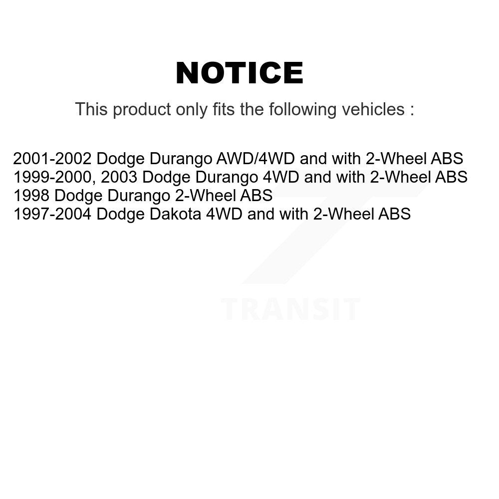Paire d'assemblage de roulement et de moyeu de roue avant pour Dodge Dakota Durango K70-100374