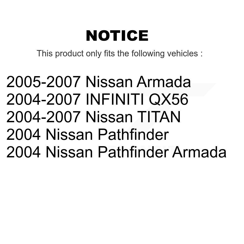 Paire d'assemblage de moyeu de roulement de roue avant, pour Nissan TITAN Pathfinder INFINITI QX56