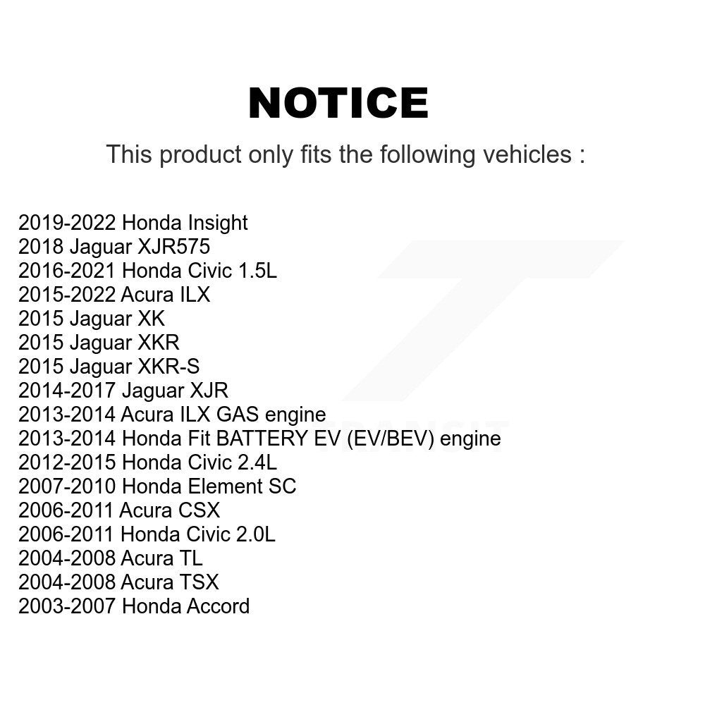 Paire de roulements de roue avant, pour Honda Civic Acura Accord ILX Fit TL CSX TSX Elemen