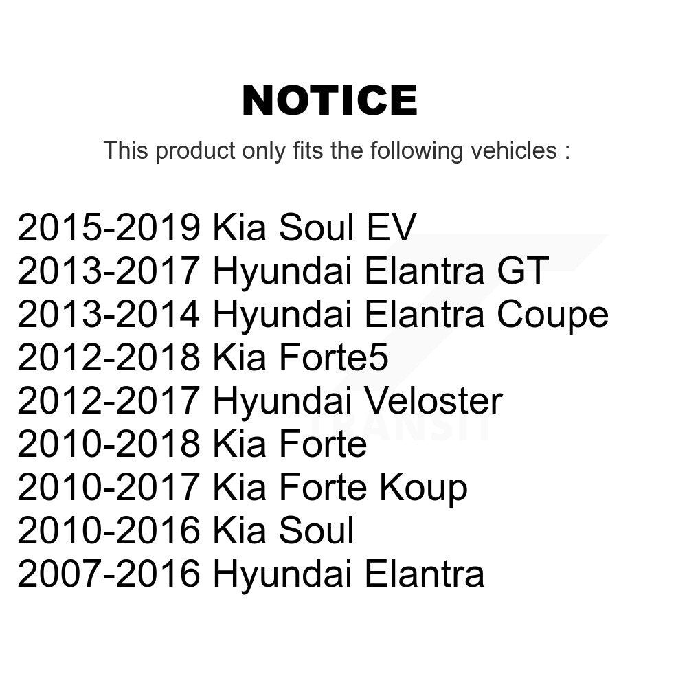 Paire de roulements de roue avant, pour Hyundai Elantra Kia Forte Soul GT Veloster Forte5