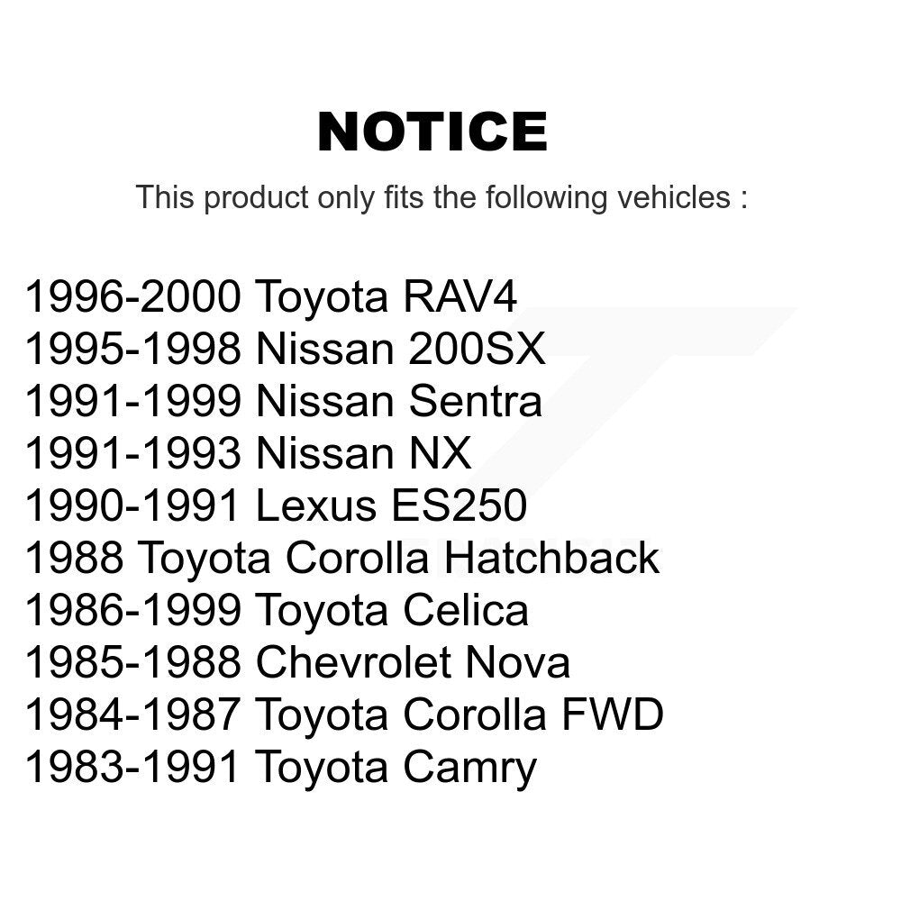 Paire de roulements de roue avant, pour Toyota RAV4 Celica Camry Corolla Nissan Sentra NX