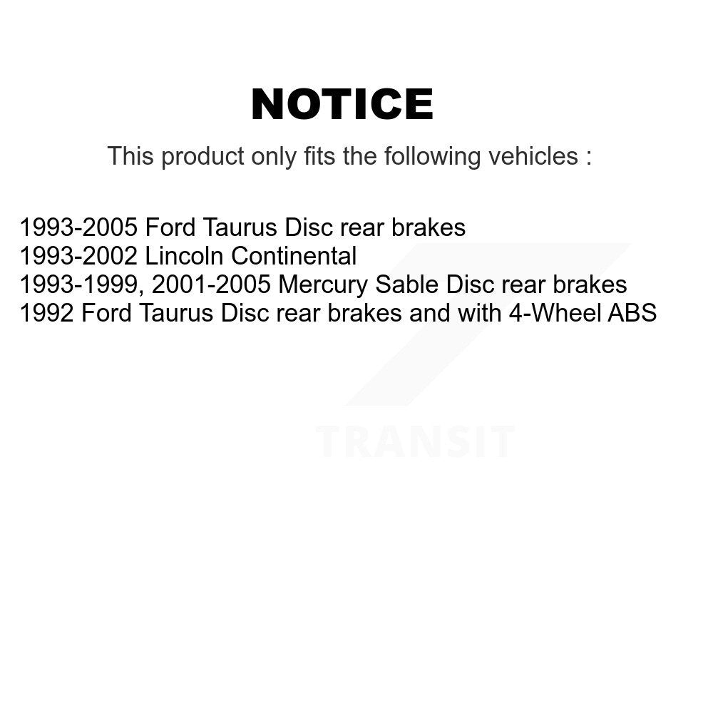 Paire d'assemblage de roulement de roue arrière et de moyeu pour Ford Taurus Mercury Sable Lincoln
