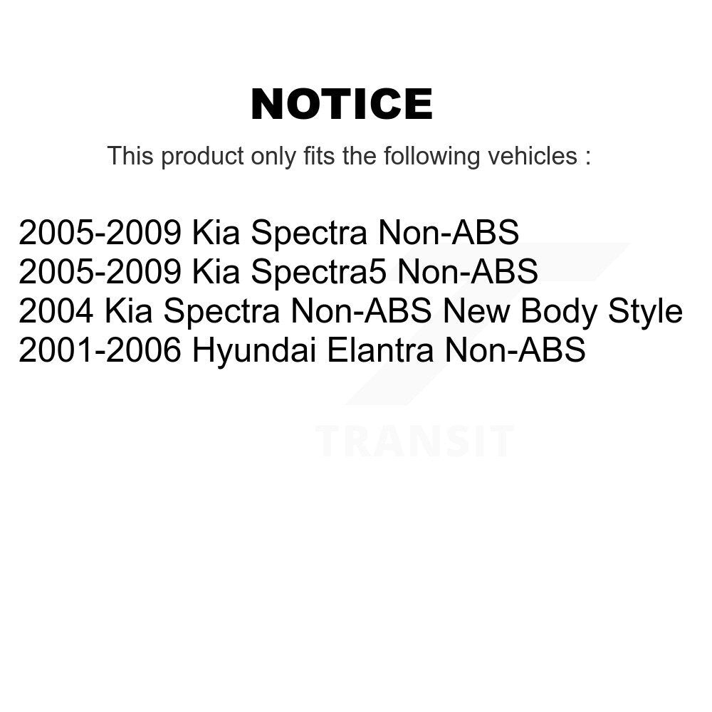 Paire d'assemblage de roulement et moyeu de roue arrière, pour Hyundai Elantra Kia Spectra Spectra5