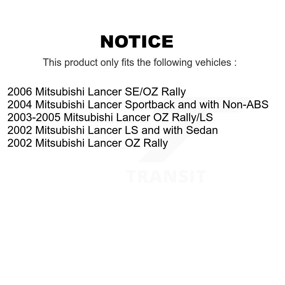 Paire d'assemblage de roulement de roue arrière et de moyeu pour Mitsubishi Lancer K70-100631