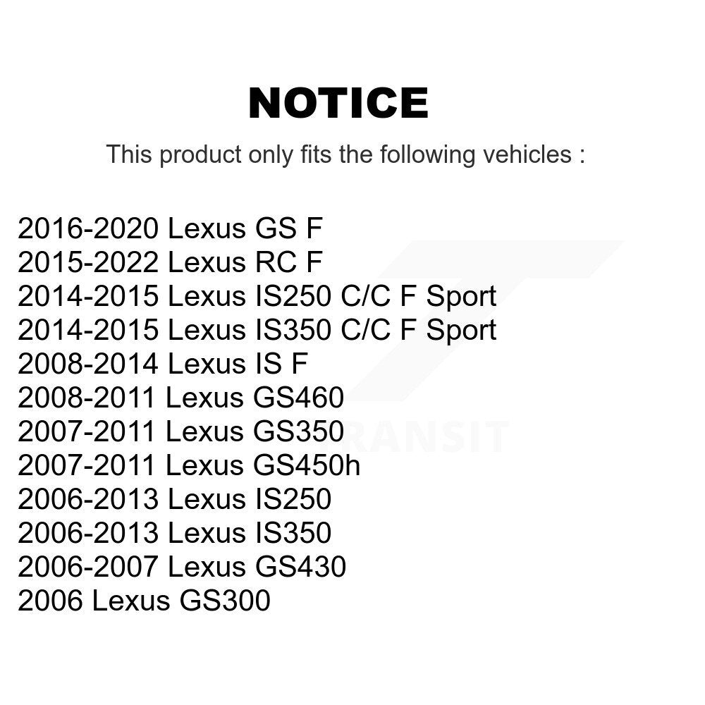 Paire d'assemblage de roulement et moyeu de roue arrière, pour Lexus IS250 IS350 GS350 GS300 IS F R