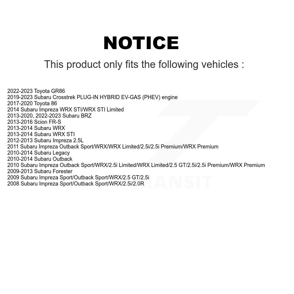 Paire d'assemblage de roulement et moyeu de roue arrière pour Subaru Crosstrek Impreza Forester BR