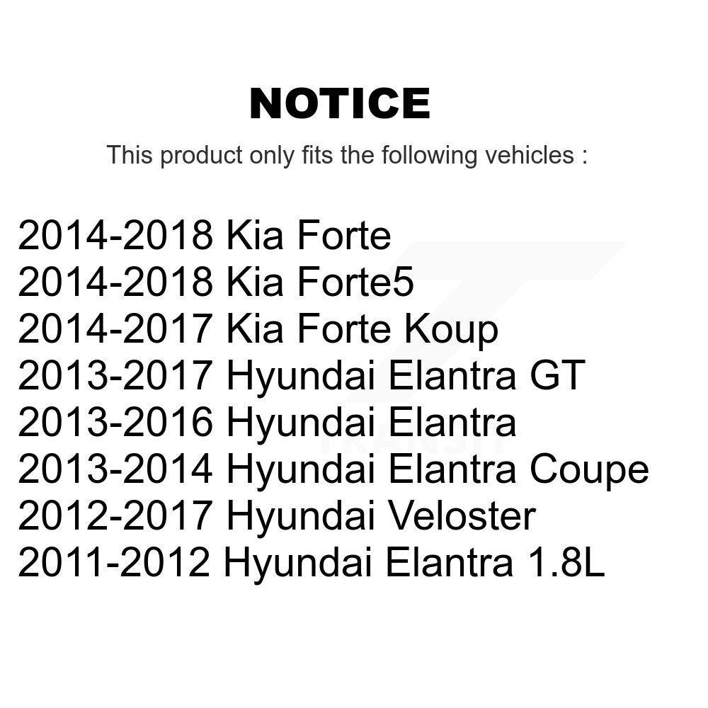 Paire d'assemblage de roulement et moyeu de roue arrière, pour Hyundai Elantra Kia Forte GT Veloste